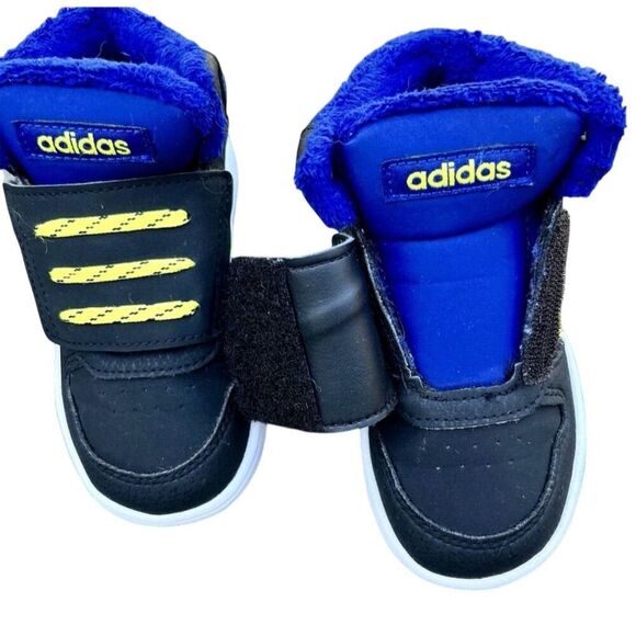 Adidas Hoops 2.0 Mid Kids' Black Basketball Sneakers Unisex - Picture 4 of 5